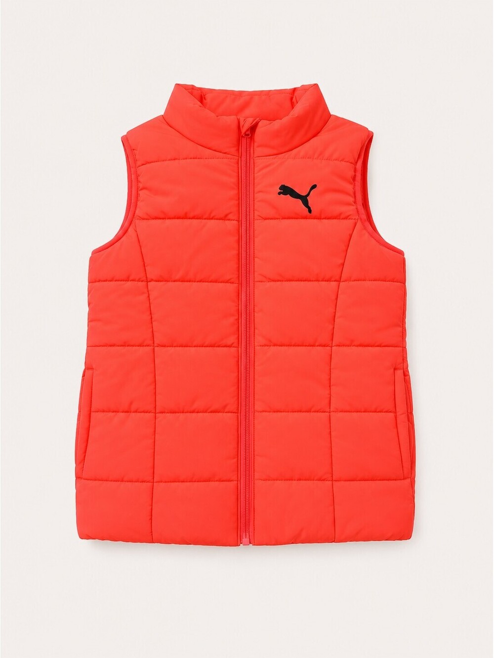 PUMA Kids Neon Orange Puffer Vest | Size S | NWOT | Lightweight Zip-Up